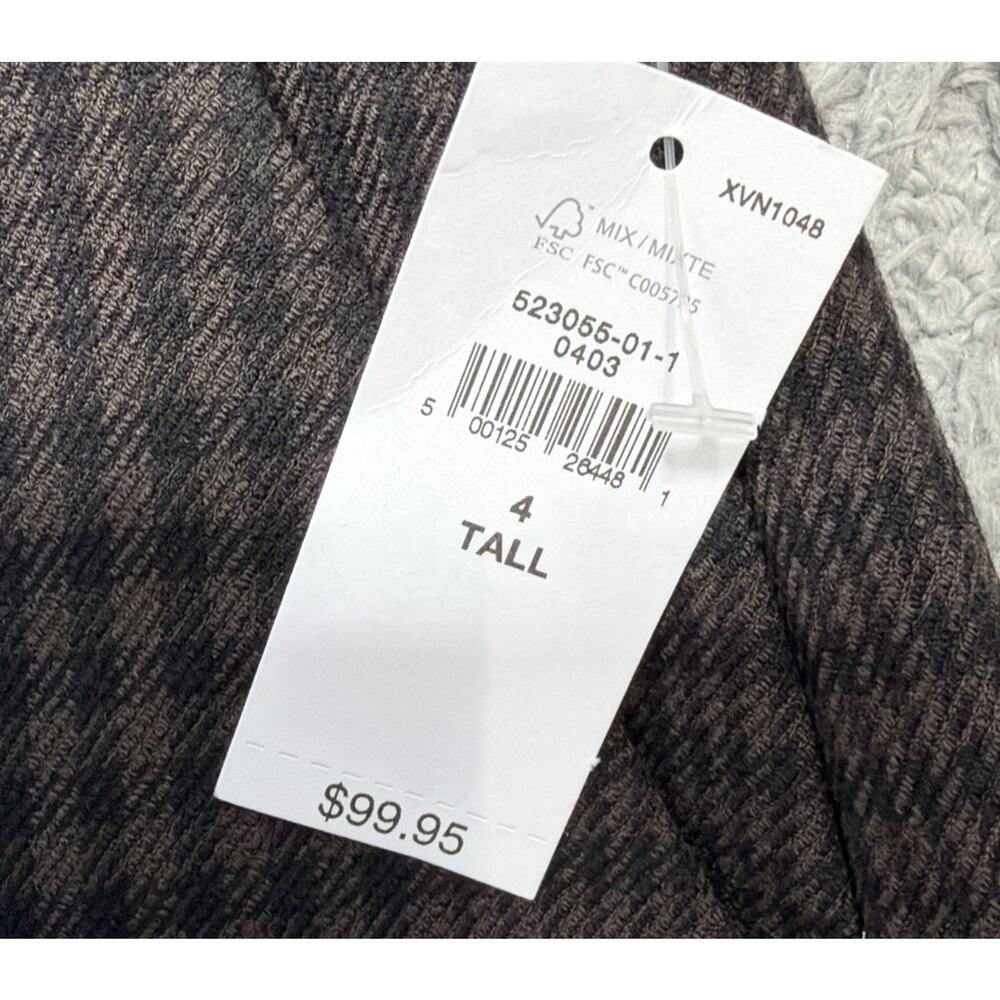 Gap High Rise Wide Leg Pants Black Plaid Womens 4 Long Twill Stretch Trouser NWT - Picture 5 of 10